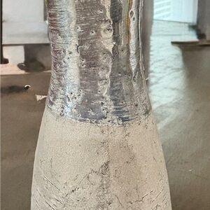 Silver and Cream Vase